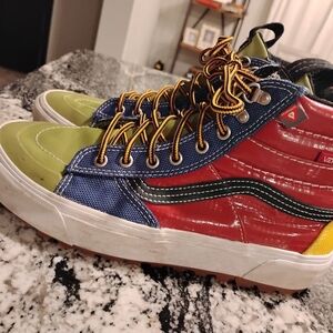 Vans Men's High-Top Sneakers - Red, Blue, Green